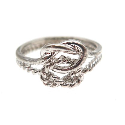 925 Sterling Silver Vintage Mariner Love Knot Ring Size 6.75