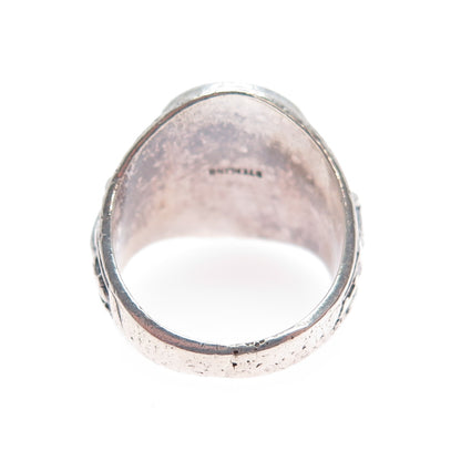 925 Sterling Vintage 1974 Blue C Z Immaculate Conception School Ring Size 6.75