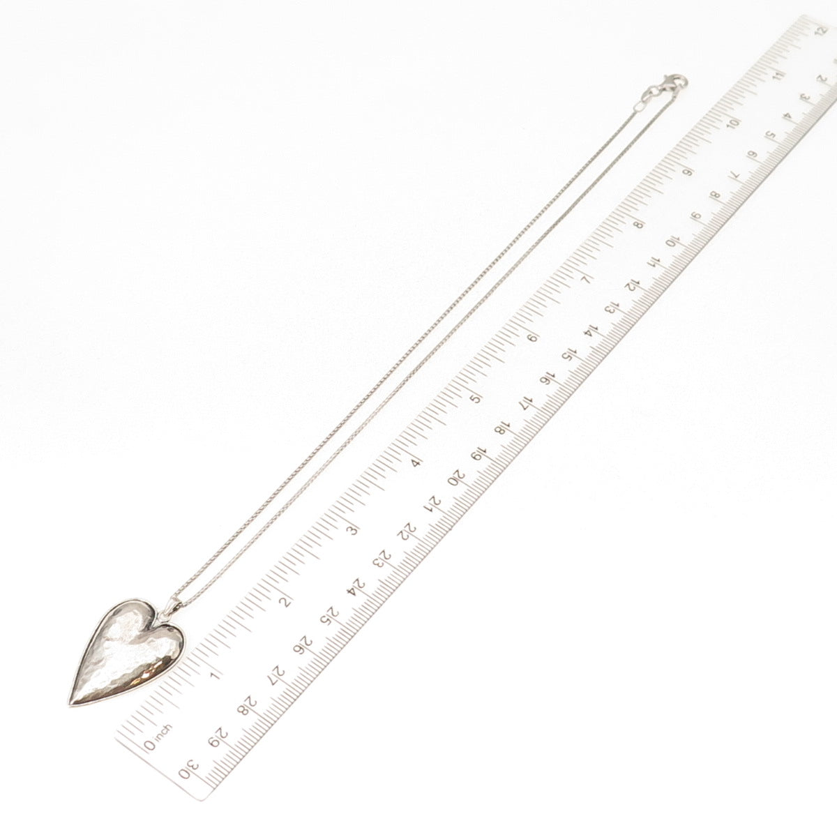 Or Paz PZ 925 Sterling Silver Vintage Israel Heart Round Box Chain Necklace 18"