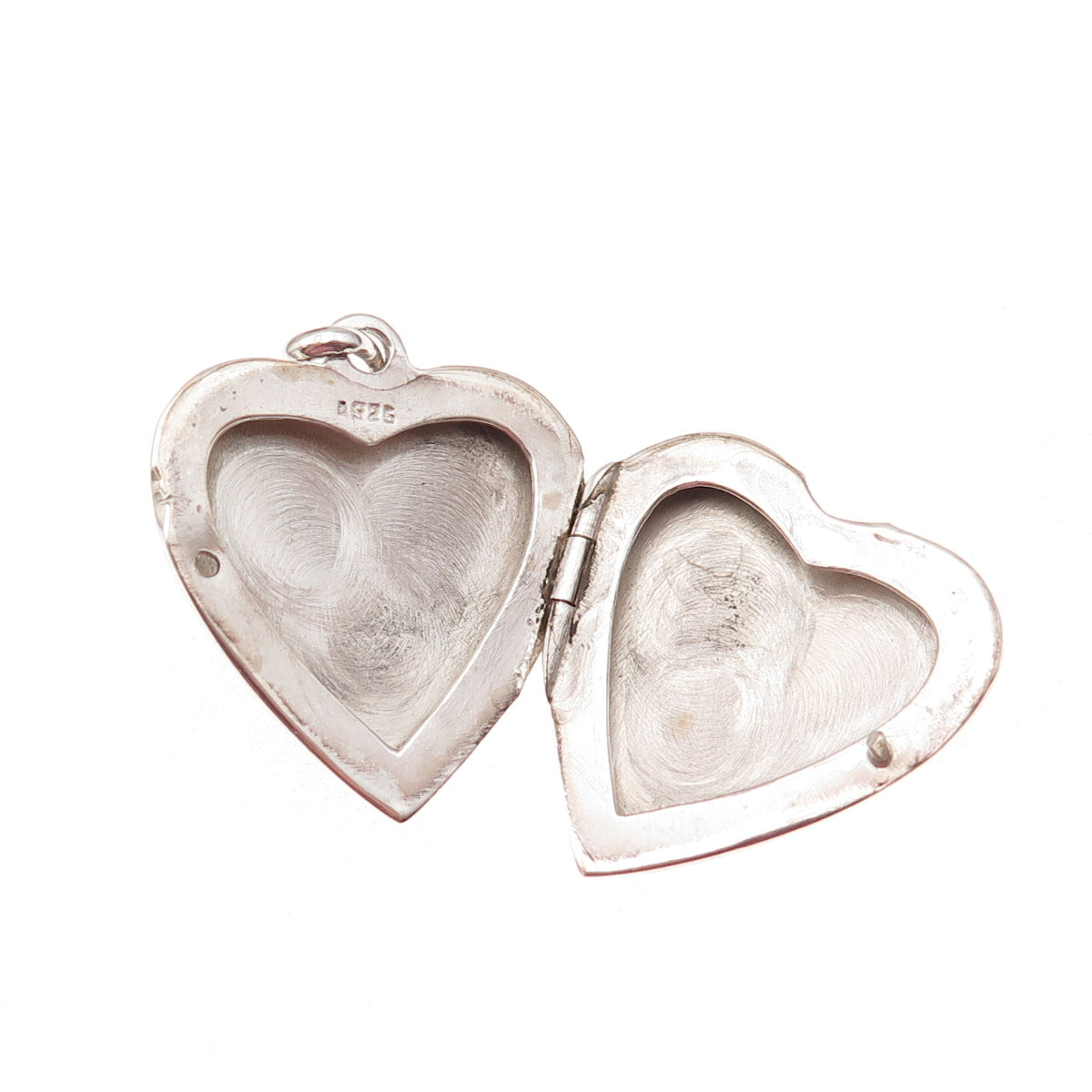 925 Sterling Silver Vintage Real Black Onyx Heart Locket Charm Pendant