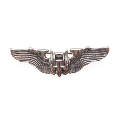 925 Sterling Silver Antique WWII US Army Air Force Aerial Gunner Pin Brooch