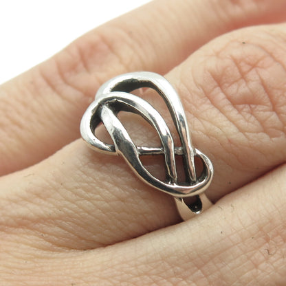 925 Sterling Silver Vintage Cross Modernist Ring Size 7