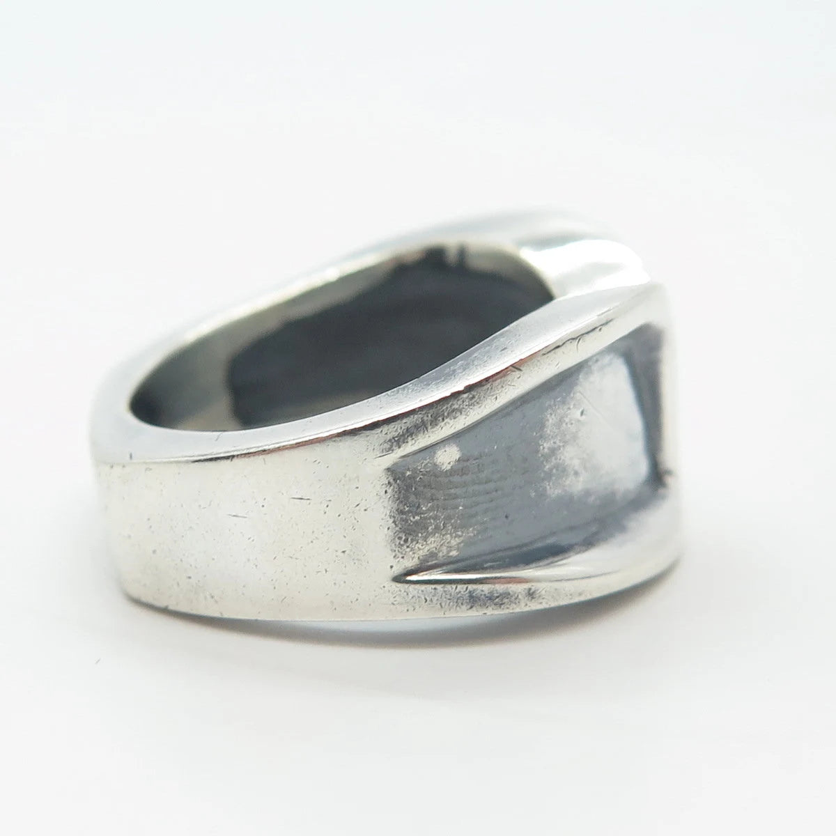 925 Sterling Silver Vintage Concave Ring Size 5.5