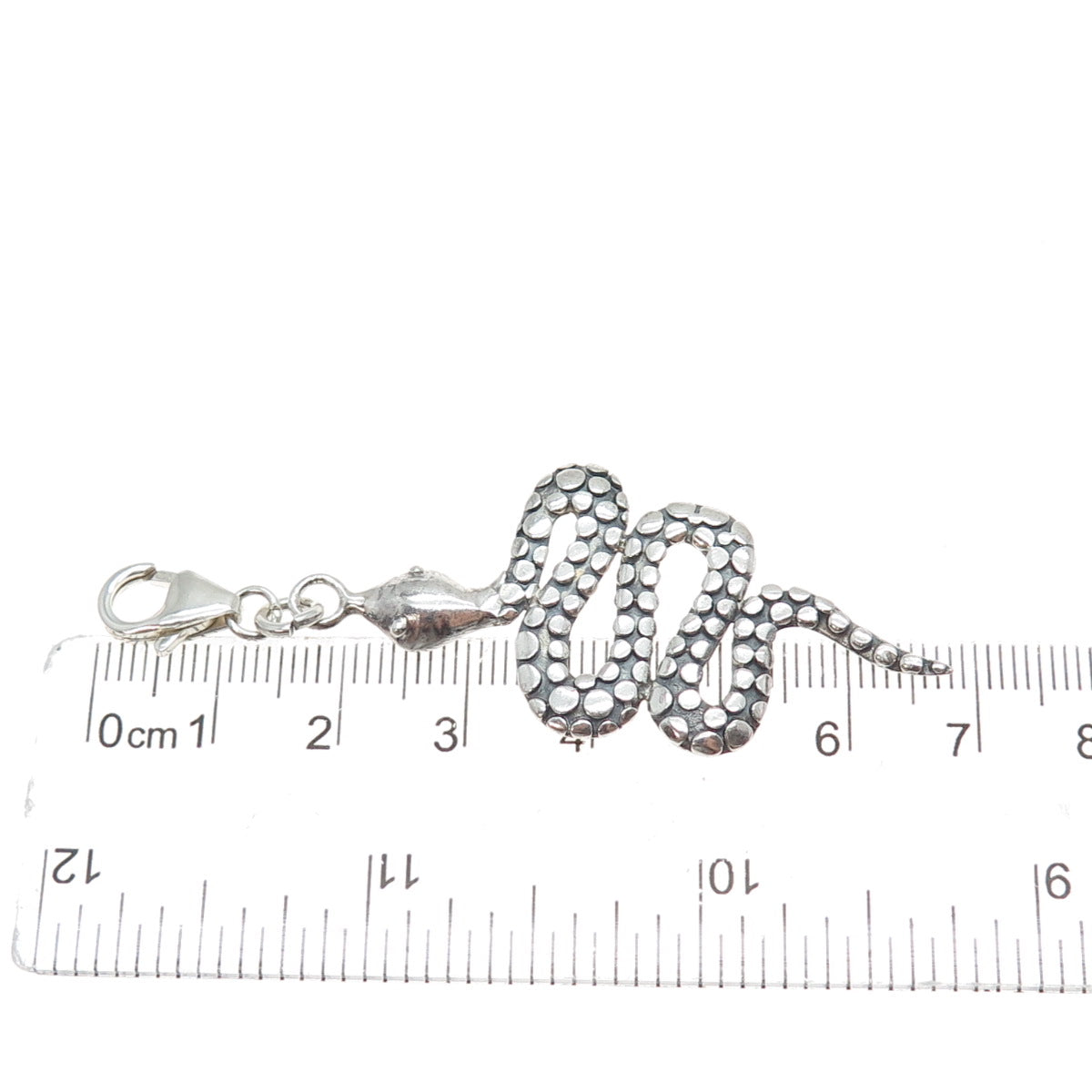 925 Sterling Silver Vintage Snake Lobster Claw Lock Pendant