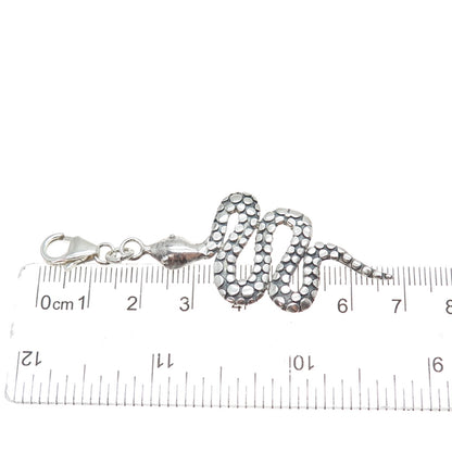 925 Sterling Silver Vintage Snake Lobster Claw Lock Pendant