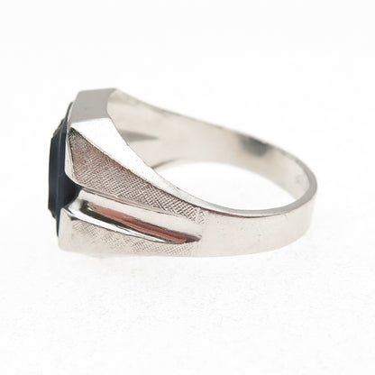 Gainsboro Sterling Antique Art Deco Real Hematite Roman Warrior Ring Size 11.75