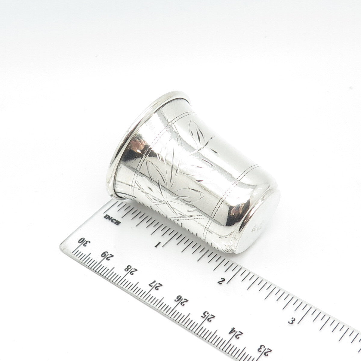 84 Silver Antique Russian Empire Etched Shot Cup