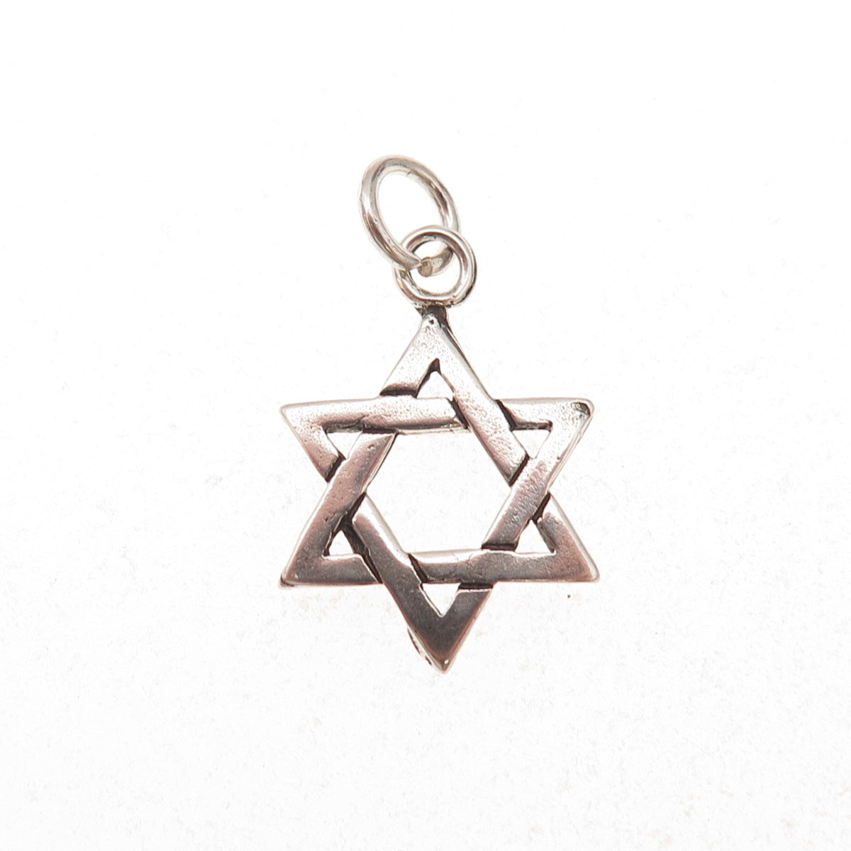 925 Sterling Silver Vintage Star of David Oxidized Charm Pendant