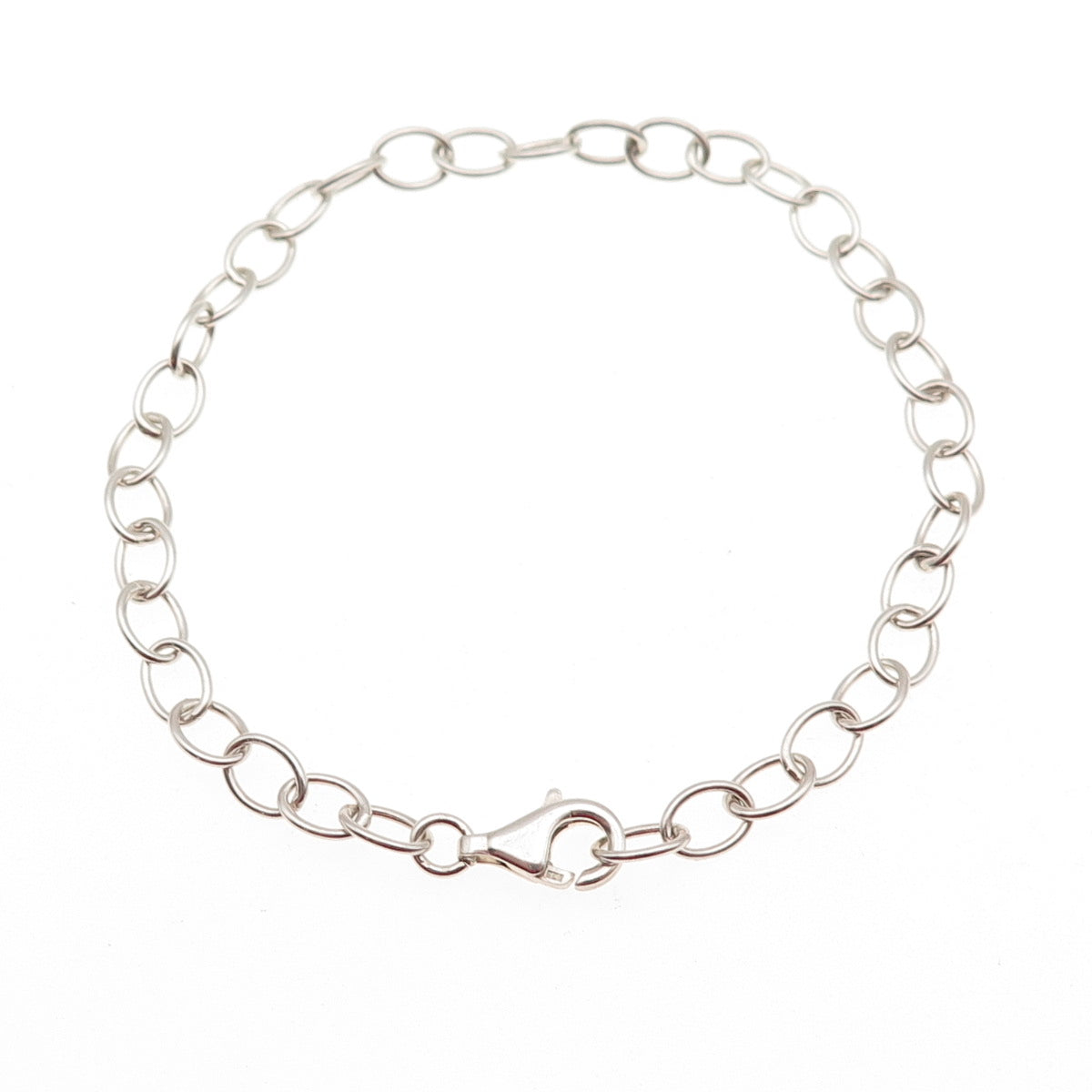 925 Sterling Silver Vintage Oval Link Bracelet 7.5"