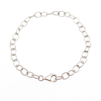 925 Sterling Silver Vintage Oval Link Bracelet 7.5"