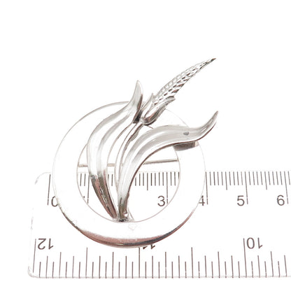 Goldberg Kirschman 925 Sterling Silver Vintage Wheat Floral Pin Brooch