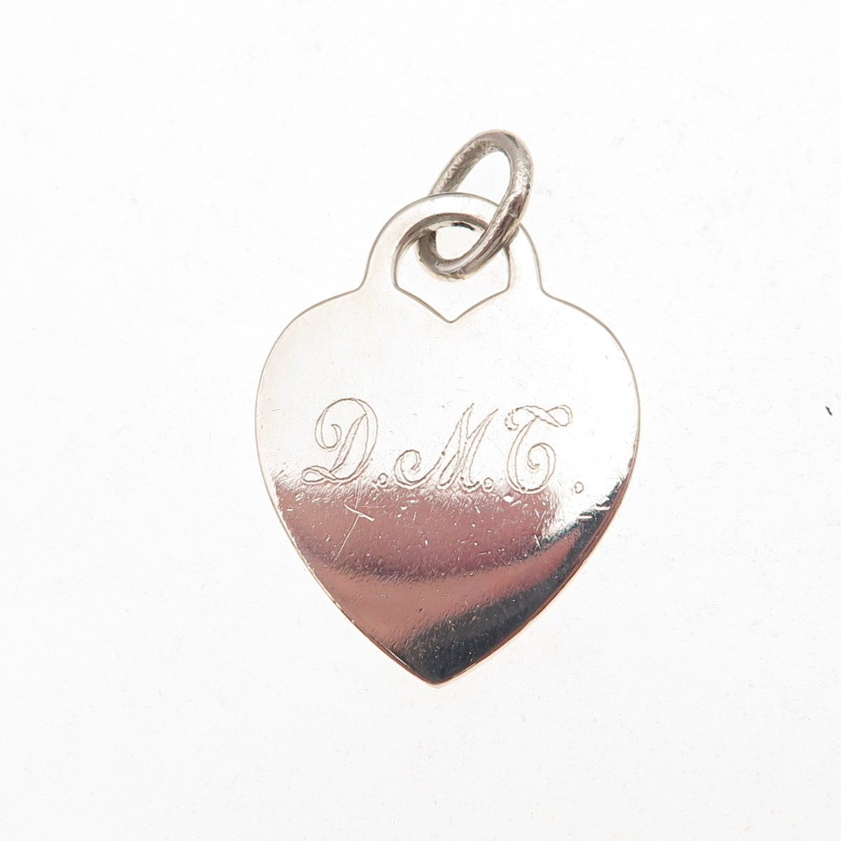 Tiffany & Co. 925 Sterling Silver Vintage Engraved Heart Tag Charm Pendant