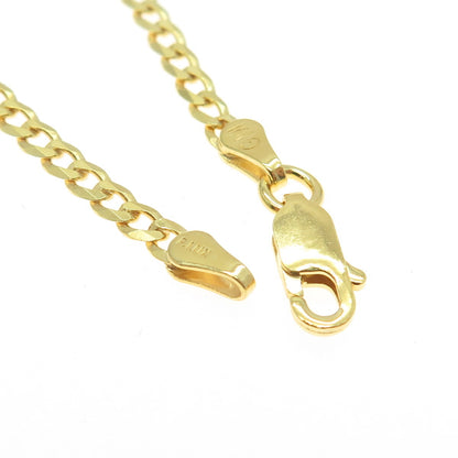 P. LUX 925 Sterling Silver Gold Plated Italy Curb Link Bracelet 8.25"