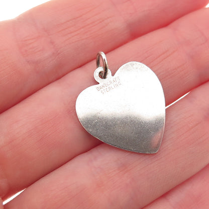 Danecraft 925 Sterling Silver Vintage Engraved Adell Heart Mini Charm Pendant
