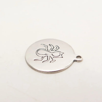 925 Sterling Silver USA Two In Town Spider Charm Pendant