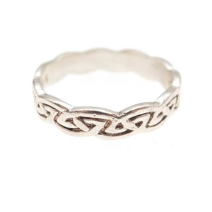 Avon 925 Sterling Silver Vintage Celtic Knot Oxidized Band Ring Size 6.25