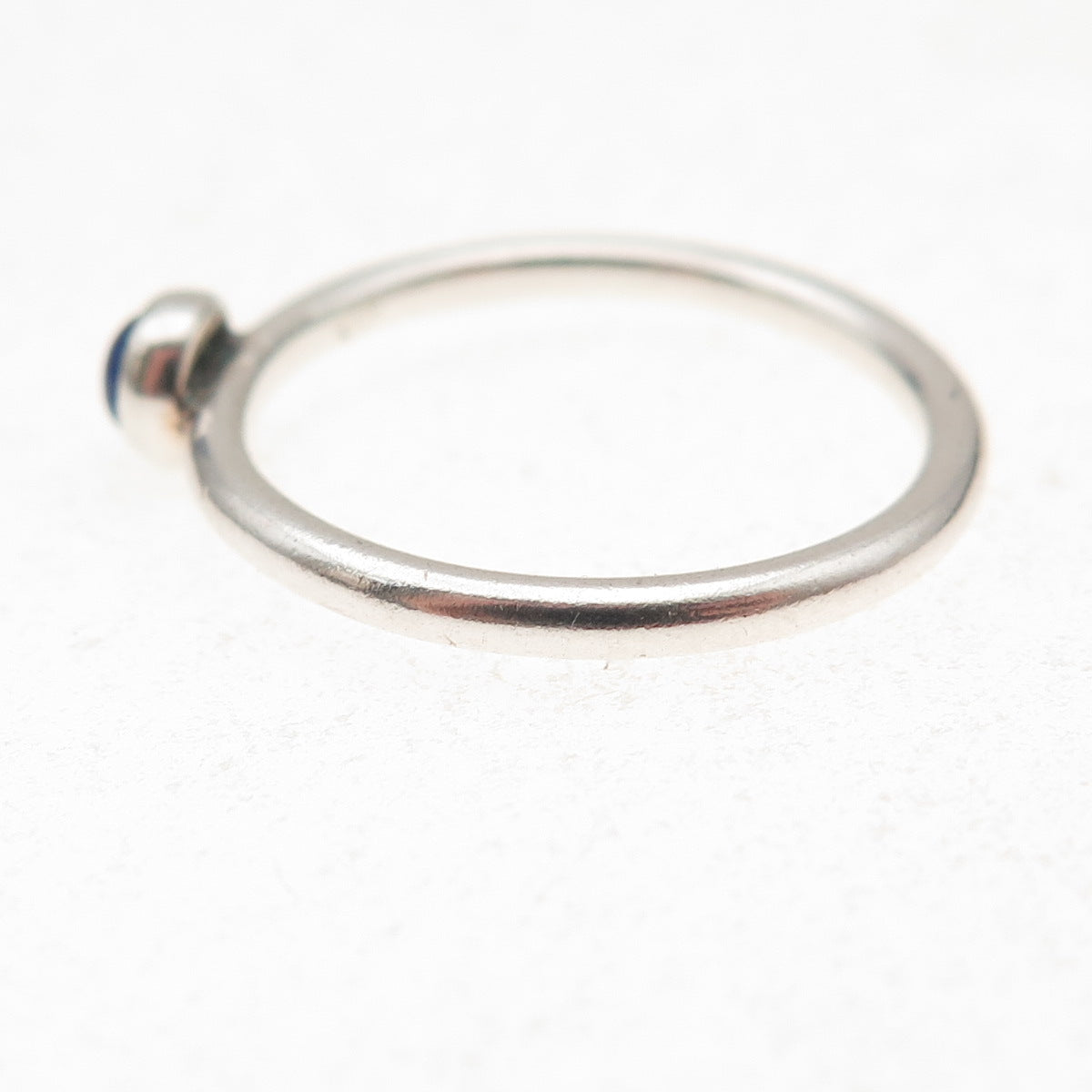 925 Sterling Silver Vintage Real Lapis Oxidized Ring Size 8