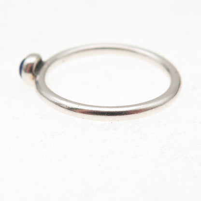 925 Sterling Silver Vintage Real Lapis Oxidized Ring Size 8
