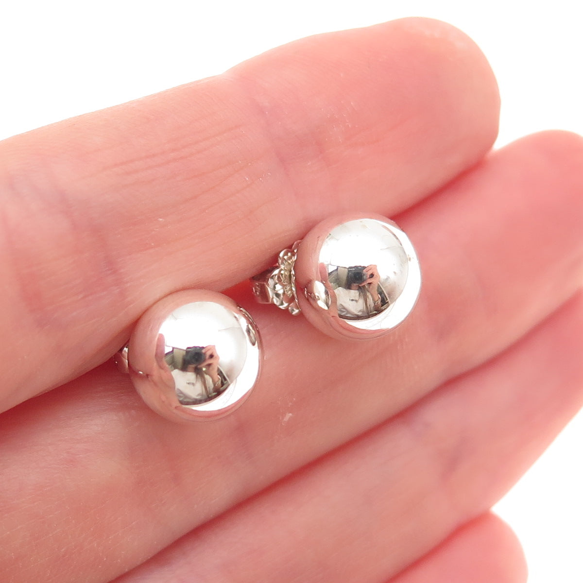 Tiffany & Co. 925 Sterling Silver Vintage HardWear 10mm Ball Stud Earrings