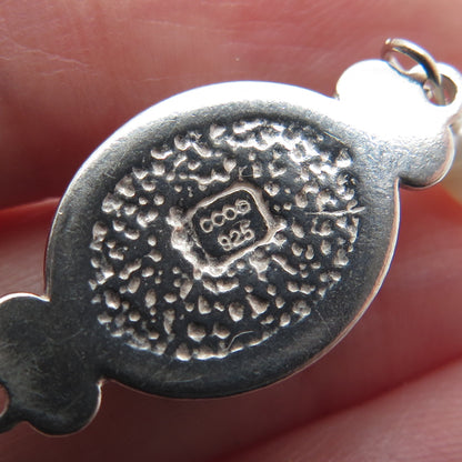 COLEMAN CO. Sterling Silver Vintage Real Malachite Inlay & Pearl Jacket Earrings