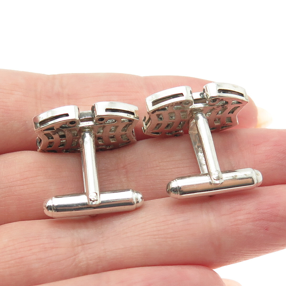 925 Sterling Silver Vintage Engravable Ornate Cufflinks