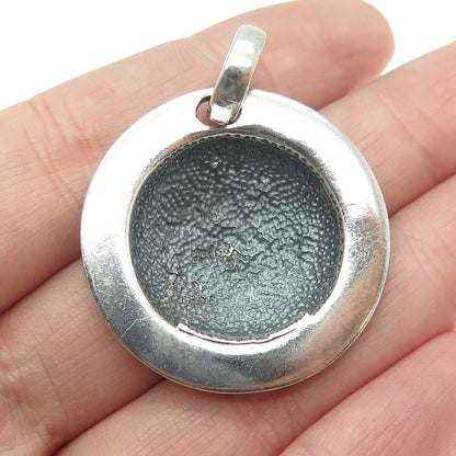 VOSCA New York 925 Sterling Silver Vintage Nugget Dome Oxidized Pendant