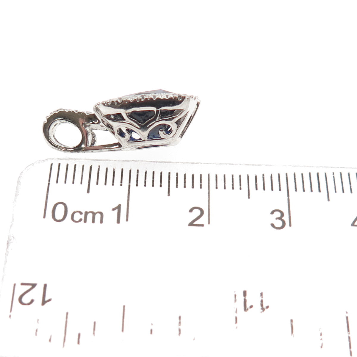 925 Sterling Silver Lab-Created Sapphire & C Z Mini Charm Pendant