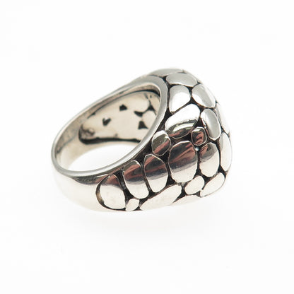 925 Sterling Silver Vintage Modernist Dotted Dome Ring Size 6