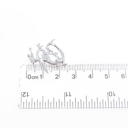 925 Sterling Silver Vintage Royal Dragon Slide Charm Pendant