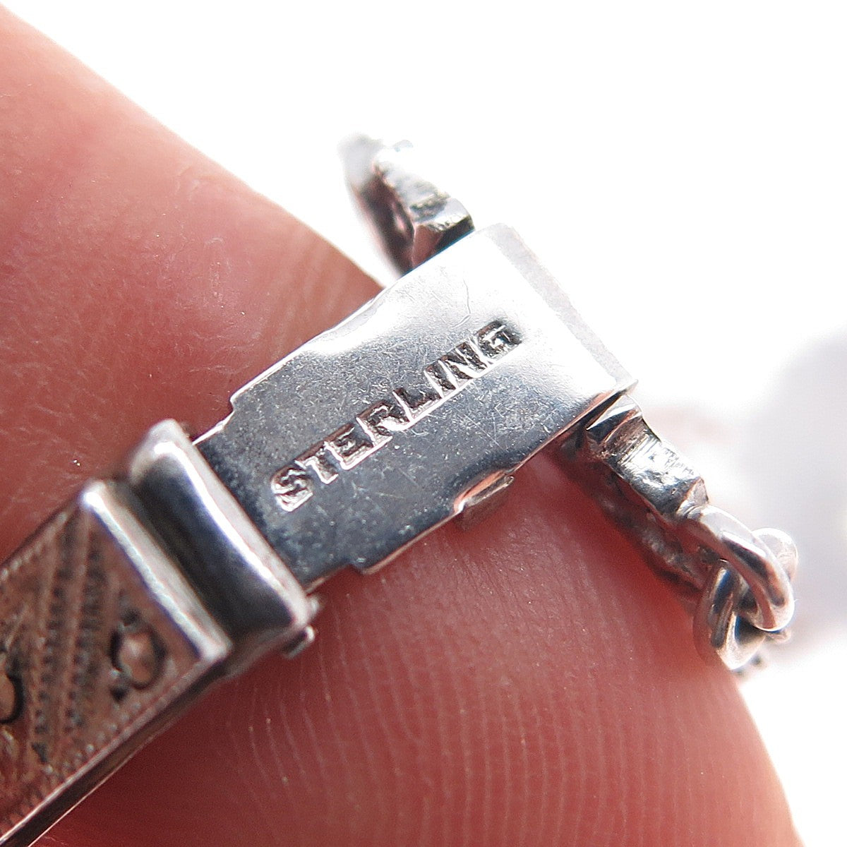 925 Sterling Silver Antique Marcasite Flower Bracelet 6.75" (missing 2 stones)