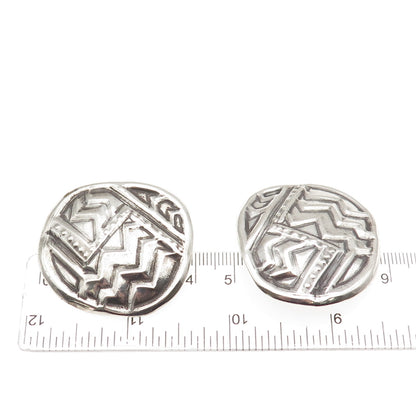 TABRA 925 Sterling Silver Vintage 1992 Modernist Oxidized Clip On Earrings