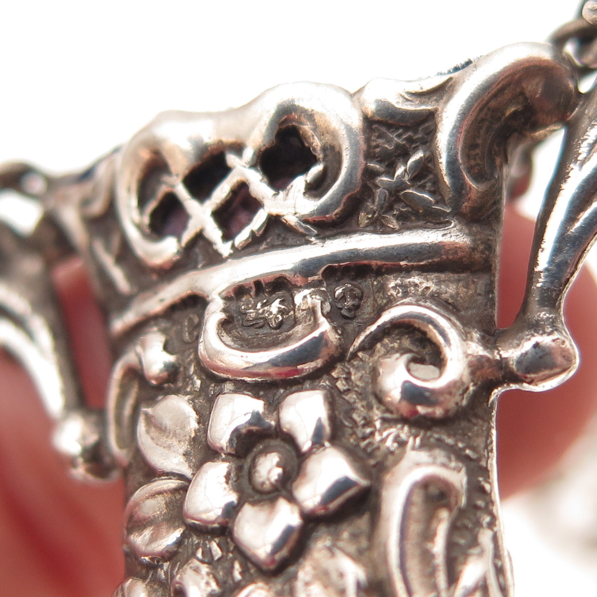 Henry Matthews 925 Sterling Silver Antique 1900 Birmingham Chatelaine Chain Fob