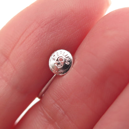 925 Sterling Silver Antique Art Deco Charm Holder Screw Back Earrings