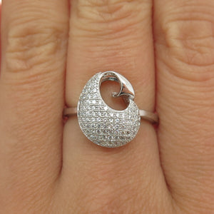 925 Sterling Silver Round-Cut Shaped C Z Modernist Ring Size 7.25