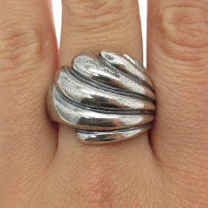 CHAPAL ZENRAY 925 Sterling Silver Vintage Modernist Oxidized Ring Size 9.75