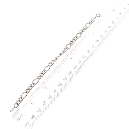 Winard 925 Sterling Silver Vintage Figaro Link Bracelet 7"