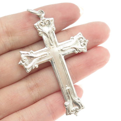 WALLACE 925 Sterling Silver Vintage Ornate Cross Pendant