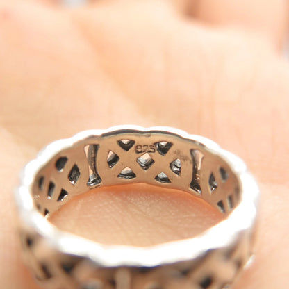 925 Sterling Silver Vintage Celtic Band Ring Size 5