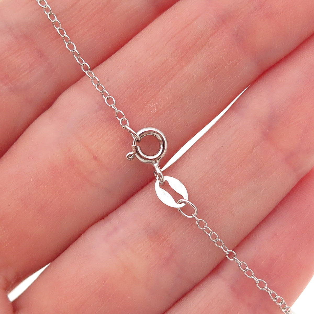 Jewelry Concepts Sterling Silver Real Diamond Infinity Cable Chain Necklace 18"