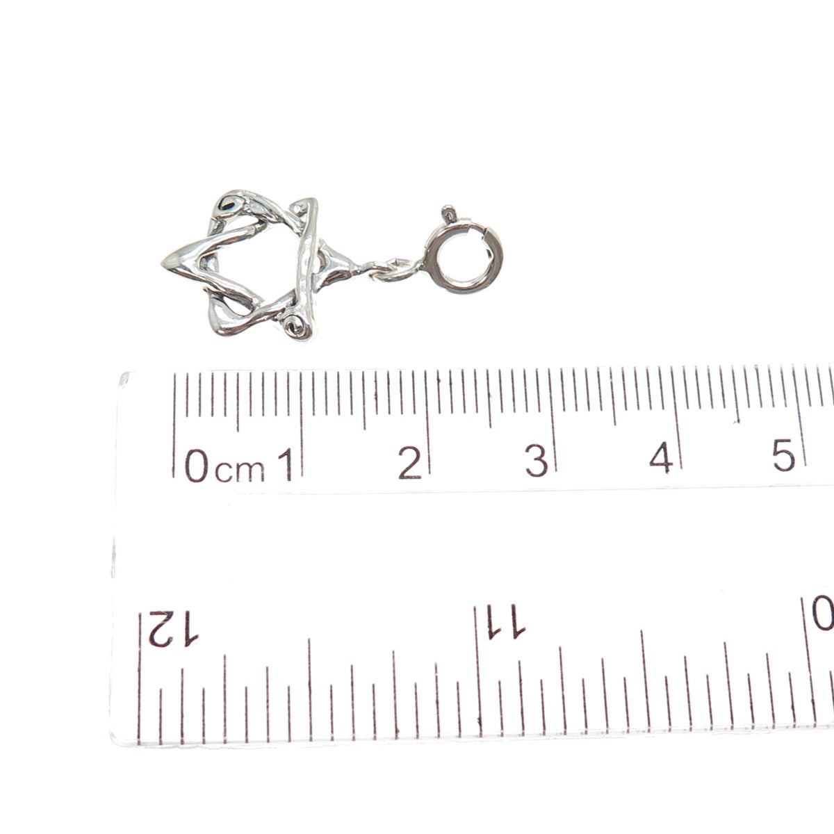 HAGIT GORALI 925 Sterling Silver Vintage Star of David Spring Ring Lock Pendant