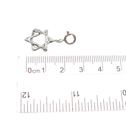 HAGIT GORALI 925 Sterling Silver Vintage Star of David Spring Ring Lock Pendant