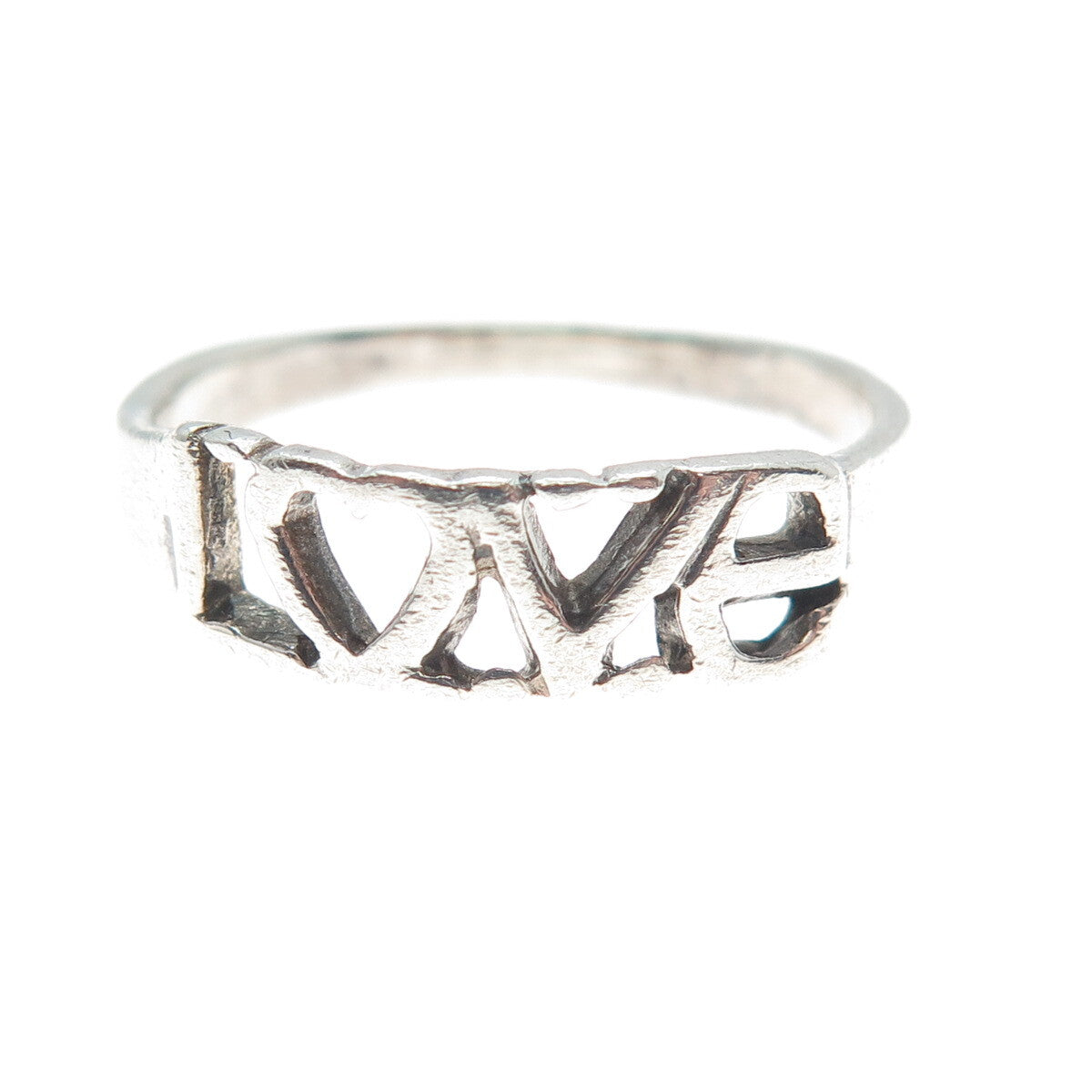 925 Sterling Silver Vintage "Love" Ring Size 8.25