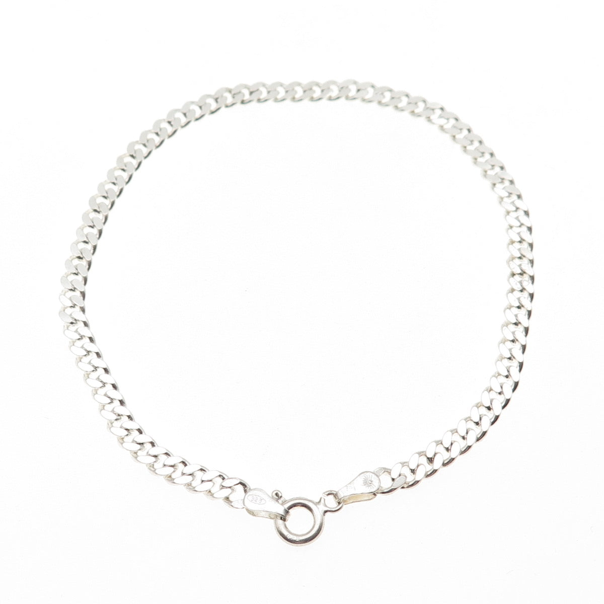 925 Sterling Silver Italy Cuban Link Bracelet 8"