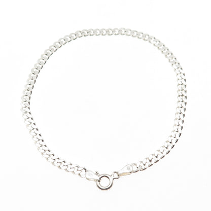 925 Sterling Silver Italy Cuban Link Bracelet 8"