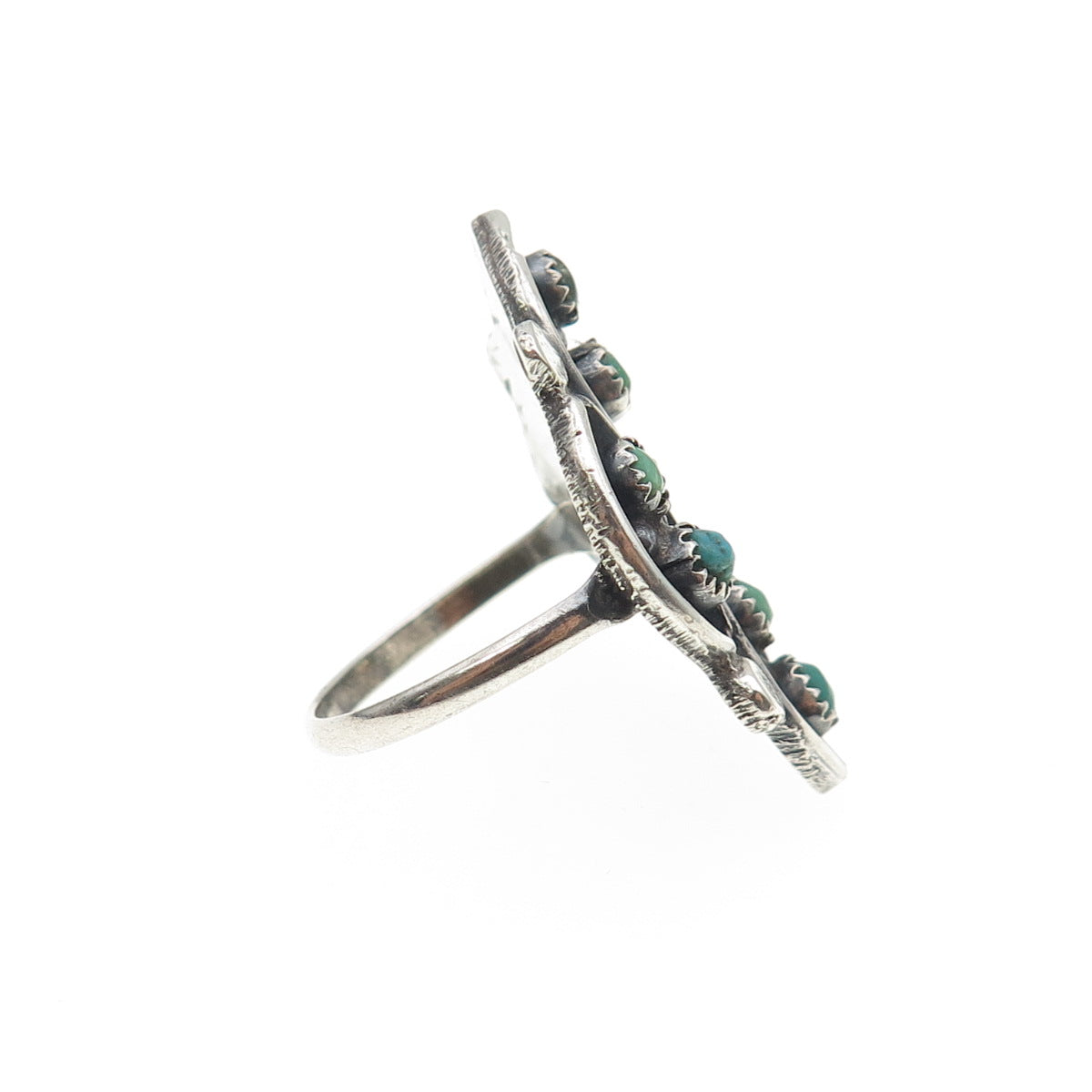 Old Pawn 925 Sterling Silver Vintage Royston Turquoise Snake Eye Ring Size 6.5