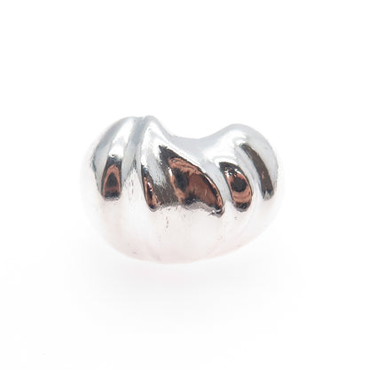925 Sterling Silver Vintage Modernist Flame Dome Ring Size 7