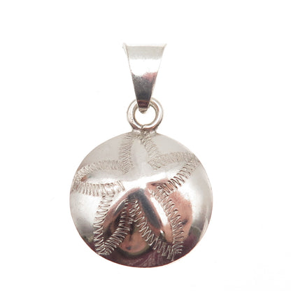 925 Sterling Silver Vintage Sand Dollar Charm Pendant