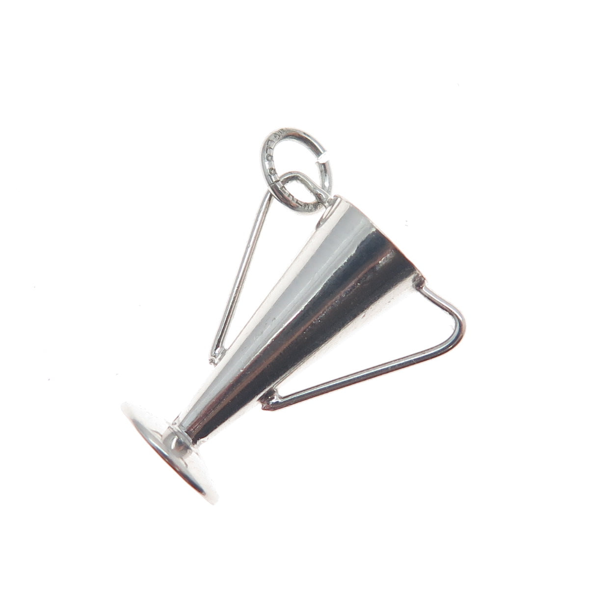 WELLS 925 Sterling Silver Antique Trophy Cup Award Minimalist 3D Charm Pendant