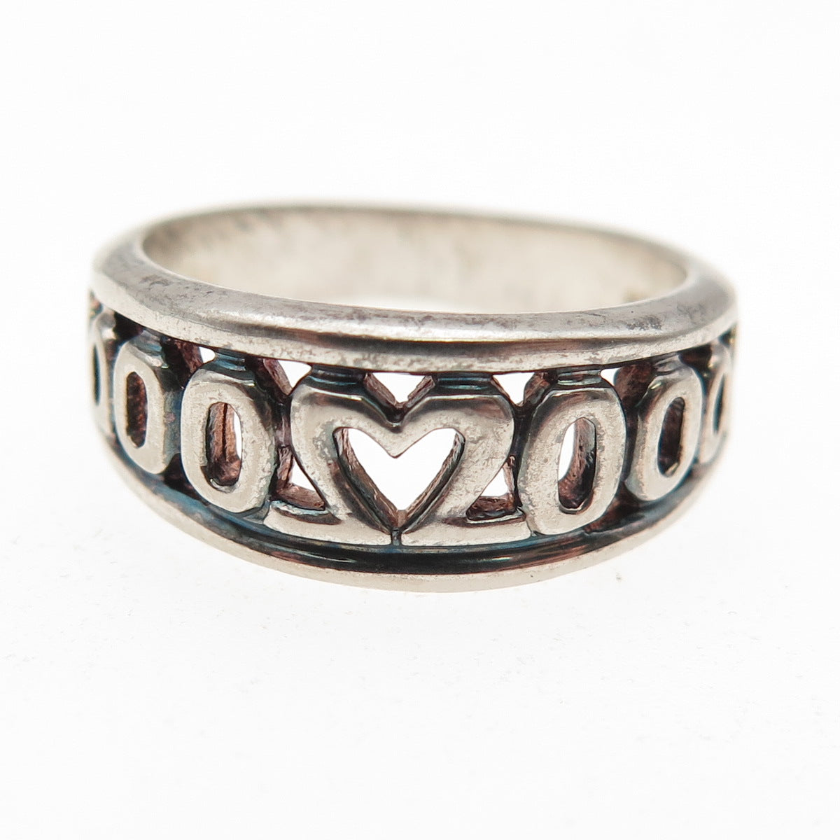 925 Sterling Silver Vintage 2000 Millennium Oxidized Ring Size 6