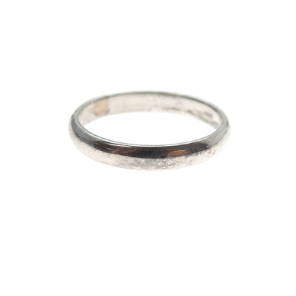 925 Sterling Silver Vintage Classic Wedding Oxidized Band Ring Size 6